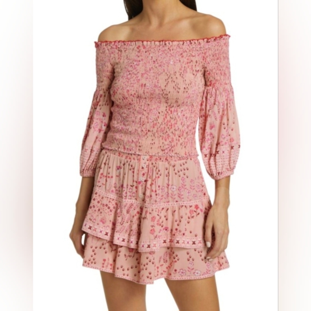 Poupette St Barth NWT Ariel Smocked Floral Cropped Top & Skort set Handmade med